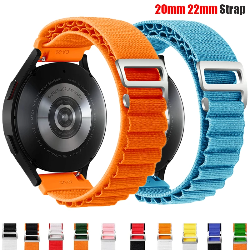 

20mm 22mm Alpine Loop Strap for Samsung Galaxy Watch 4 5 Pro Active 2 Gear S3 Nylon correa bracelet for Galaxy watch 4 44mm 40mm