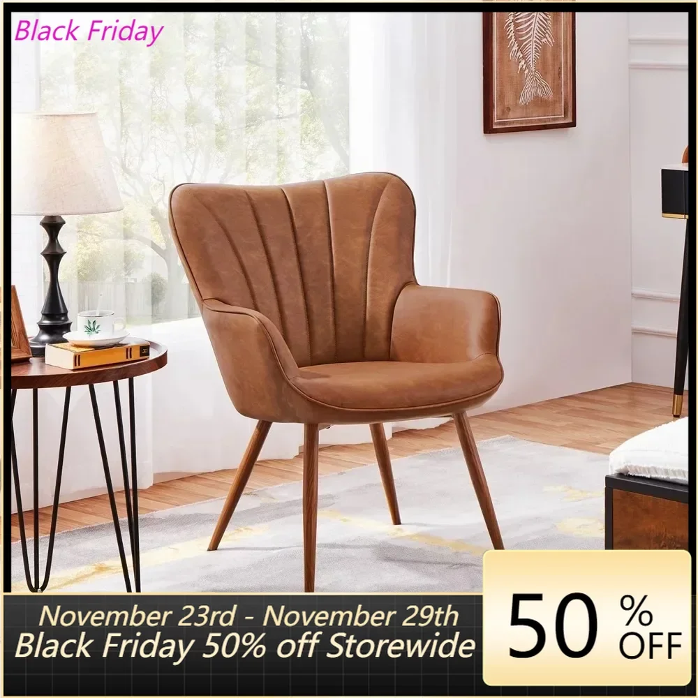 

Регулируемые подставки для ног современный мягкий стул из искусственной кожи, ретро коричневый