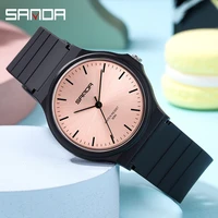 sanda new womens watches casual fashion quartz watch watch waterproof drop resistant slim bendable strap zegarek damski 6010