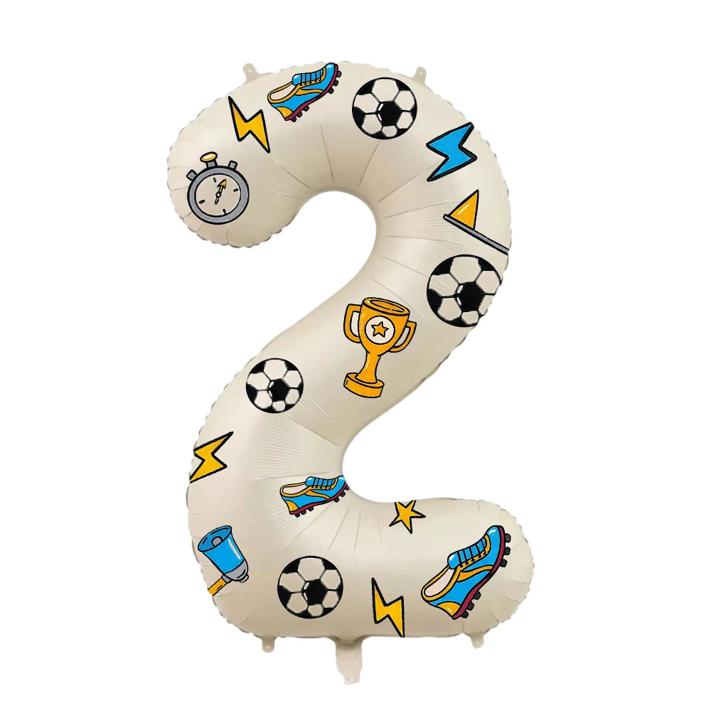 

Фольгированные шары-цифры 32 дюйма с футбольными наклейками
