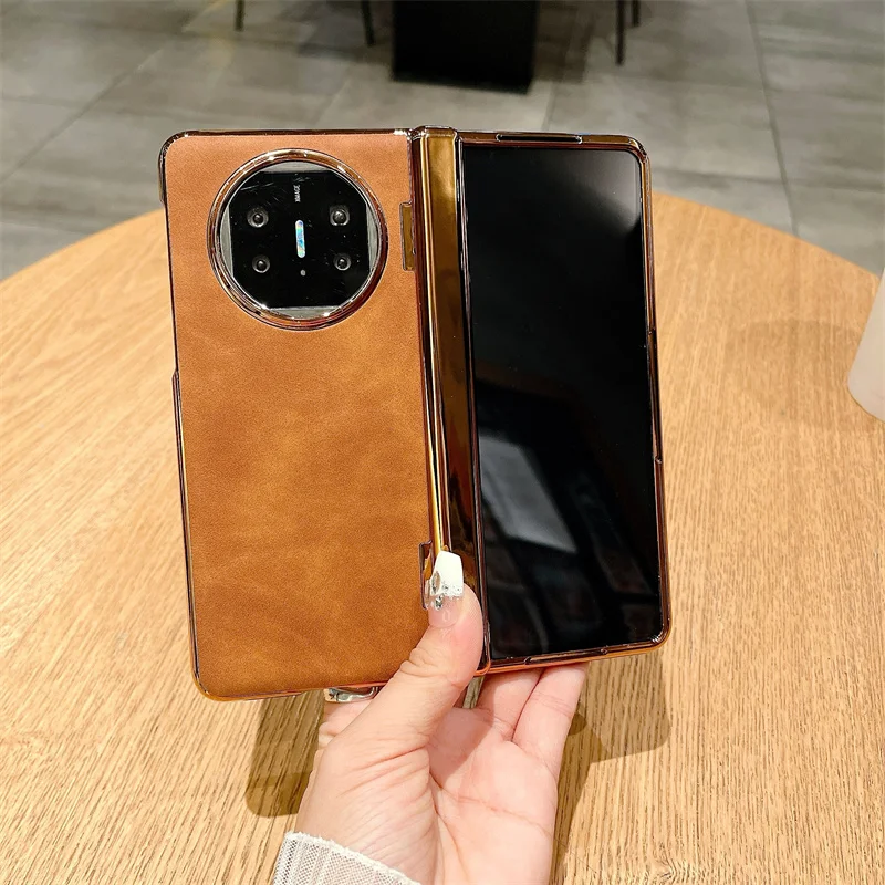 Роскошный кожаный матовый чехол для телефона Huawei Mate X5 X3 ударопрочный с рамкой и