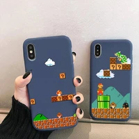 cartoon games super mario phone case for iphone 13 12 mini 11 pro xs max x xr 7 8 6 plus candy color blue soft silicone cover