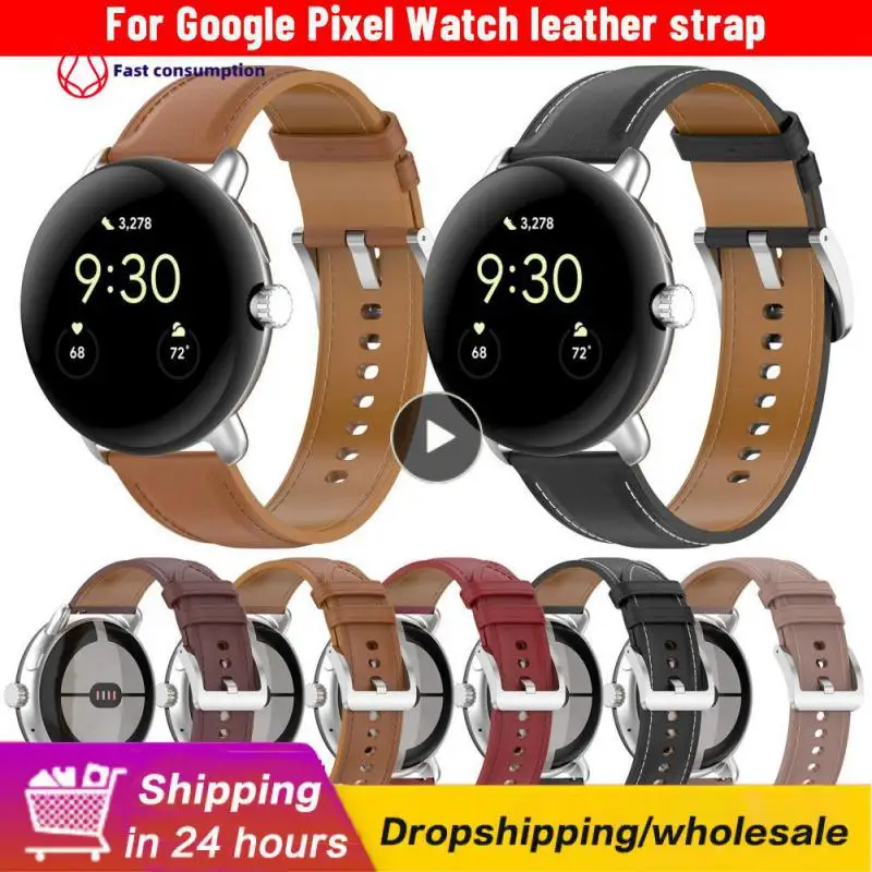 

Weat-proof Leather Strap Replaceable Smart Accessories Watchband Leather Waterproof Watch Strap Bracelet For Google Pixel Watch