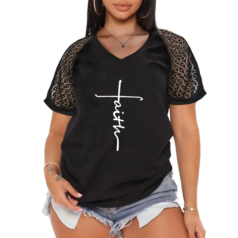 

Women Clothes Summer 2022 Casual V-Neck Short Sleeve Tees Cotton Splicing Y2k Aesthetic Harajuku T Shirts Tops