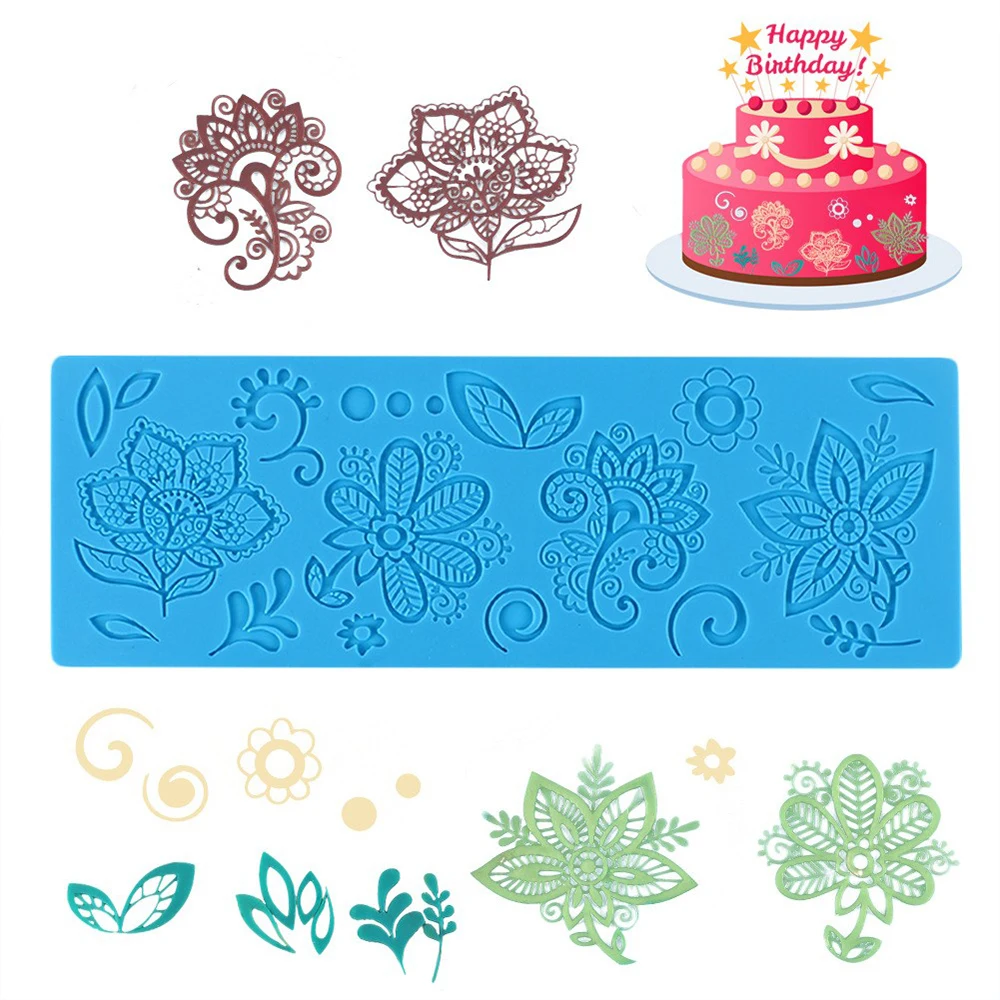

lace Shaped Decorating Molds Cake Silicone Mold For Baking Sugarpaste Candy Chocolate Clay Mold Cake Decorating Tools