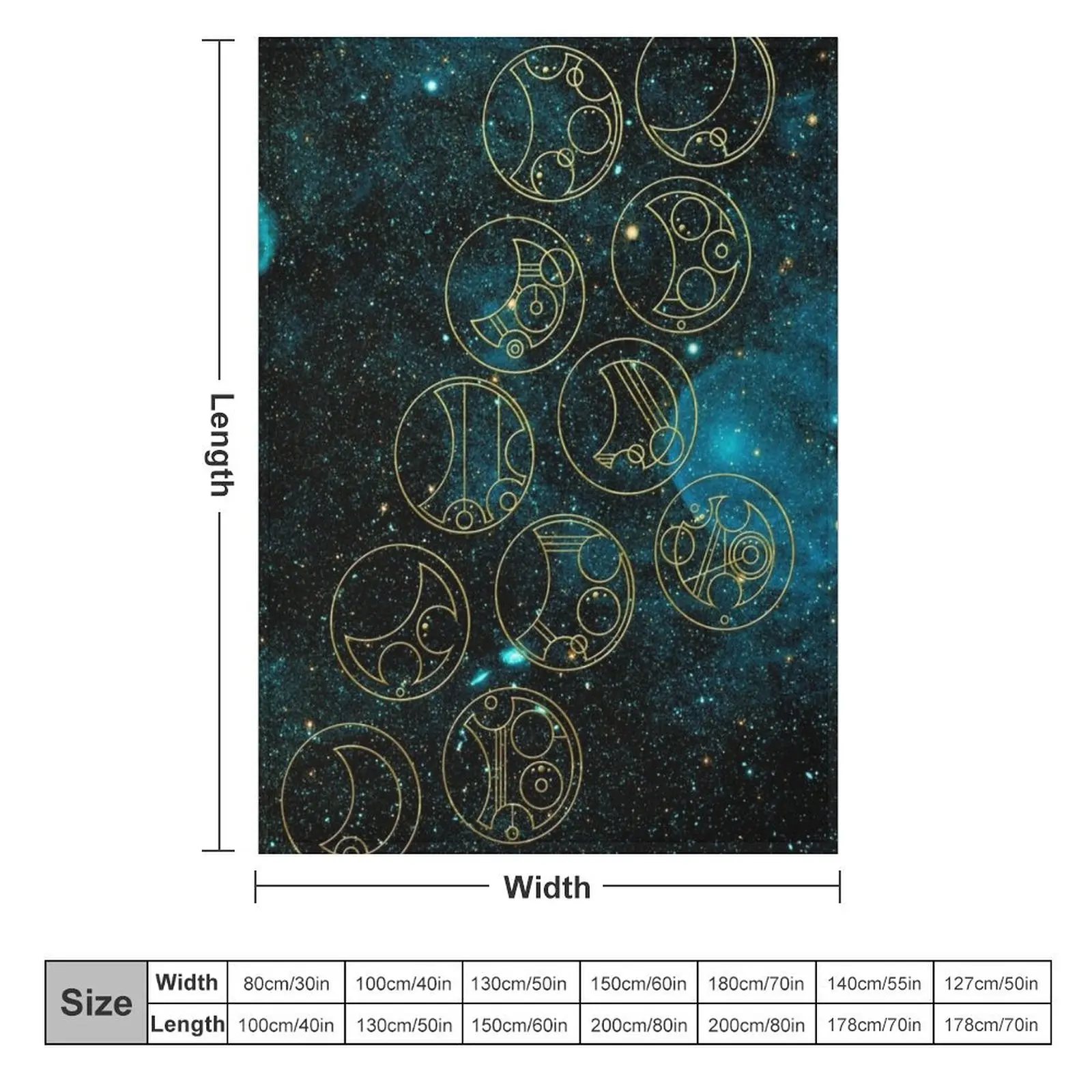 Одеяло для кровати с изображением восторга из золотых слов на белом фоне