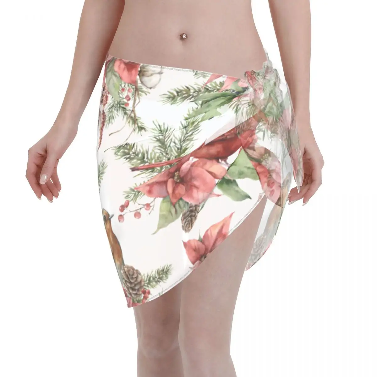 

Sexy Women Chiffon Swimwear Pareo Scarf Flowers Beach Cover Up Wrap Kaftan Sarong Skirt See Through Beach Wear Bikini Cover Ups