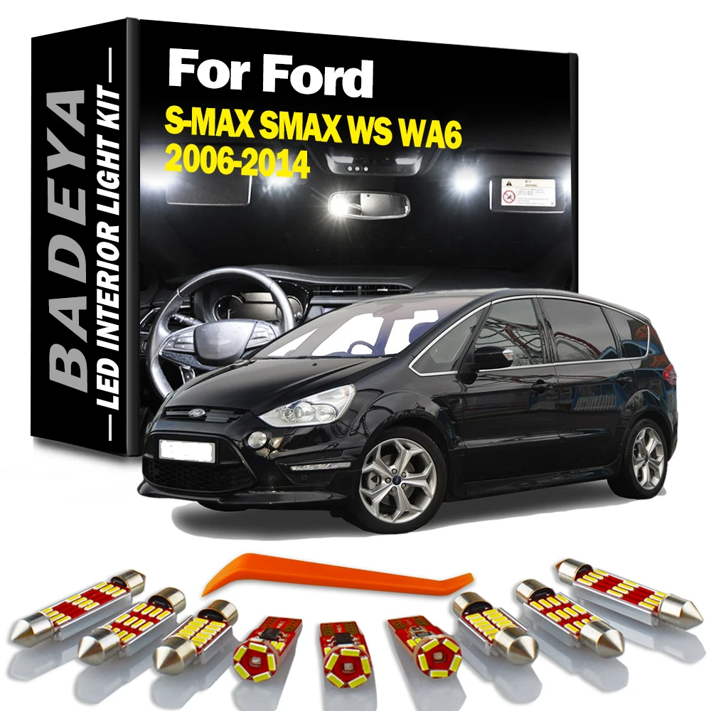 

BADEYA LED Interior Map Dome Light Kit For Ford S-MAX SMAX WS WA6 2006 2007 2008 2009 2010 2011 2012 2013 2014 Canbus Car Bulbs