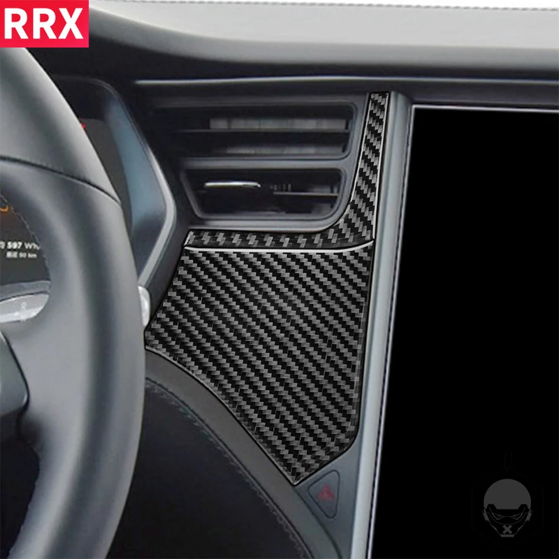 

RRX для Tesla Model X 2016-2020 S 2012-2020 приборная панель драйвера руль центральный воздуховыпускной патрон наклейки из углеродного волокна