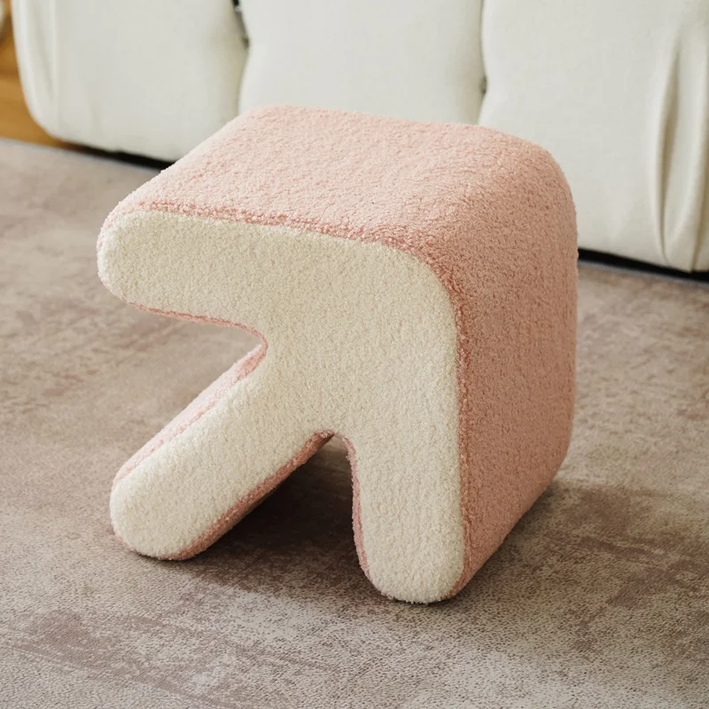 

Детское кресло, роскошный стильный стул, удобная скамейка для обуви из овечьей шерсти, эластичная губчатая стойка для обуви с нагрузкой