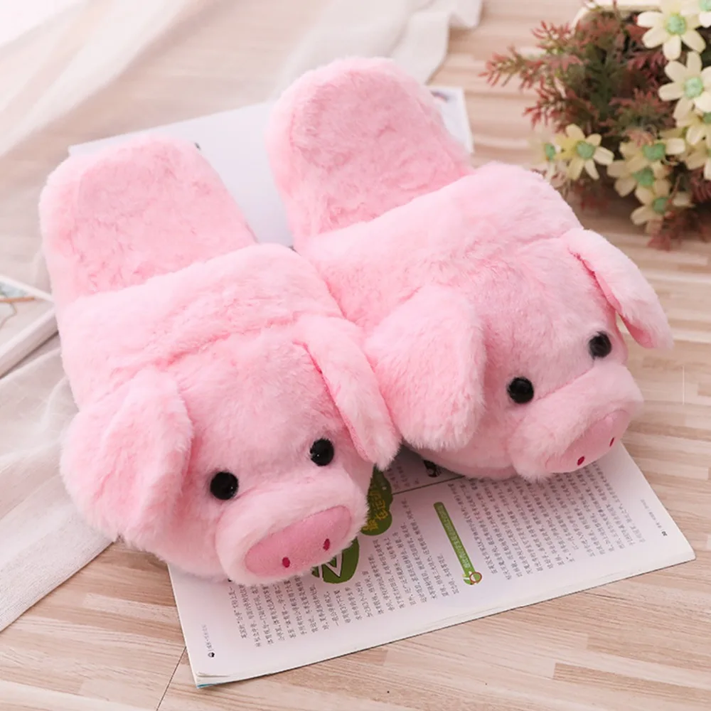 

Cute Pink Pig Plush Toys & Indoor Warm Winter Adult Stuffed Cartoon Kawaii Shoes Birthday Present for Girls Valentine Gifts