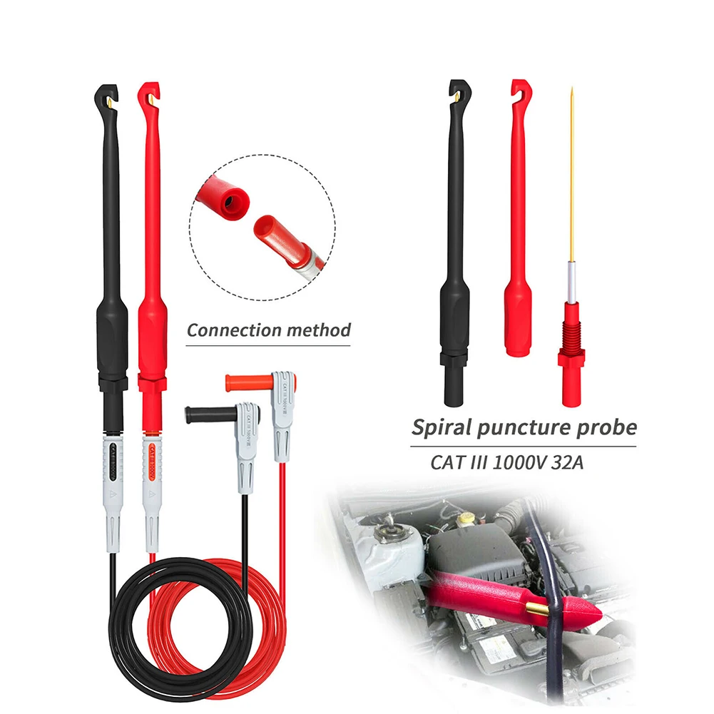 

Kit Automotive Test Lead 4mm Banana Plugs For Car Repairing For Clamp Meters