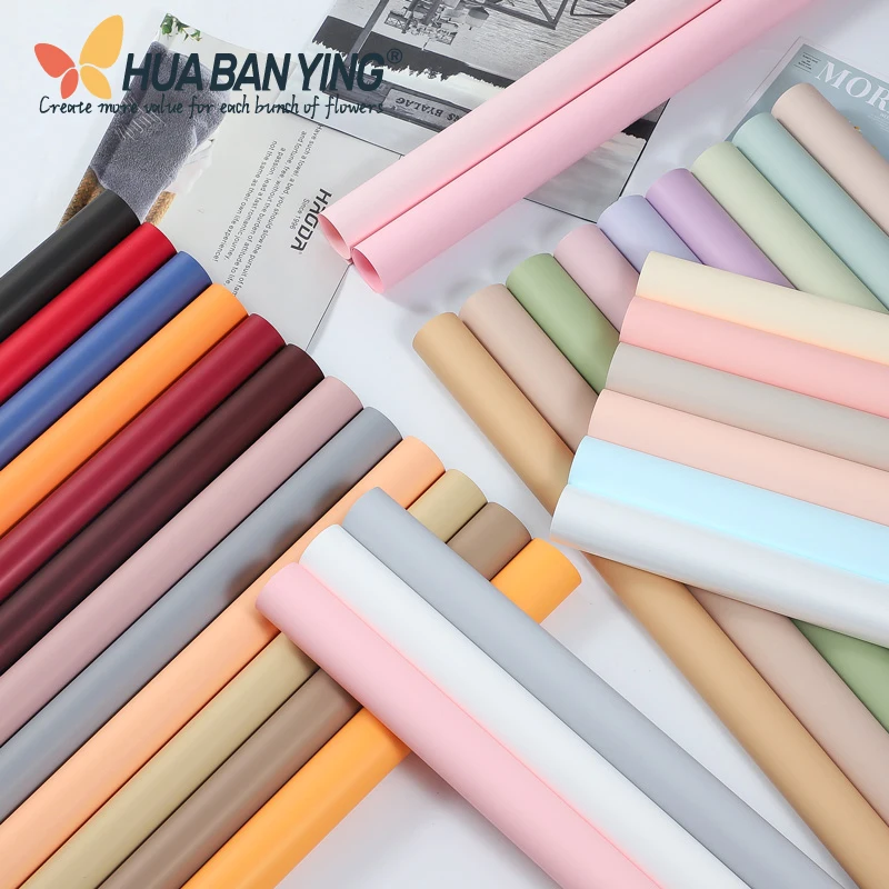 

20sheets Flower Bouquet Wrapping Paper Thicken Double Side Plain Color Waterproof Wedding Gift Package Craft Paper Korean Style