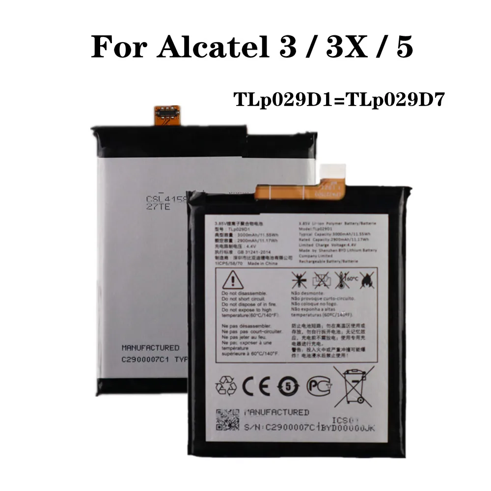Аккумулятор TLP029D1 TLp029D7 для Alcatel 3, 3X, 5, TCL, V760, Y660, OT-5052D, 5052Y, OT-5086D, OT-5034D, OT-5008Y, мА/ч