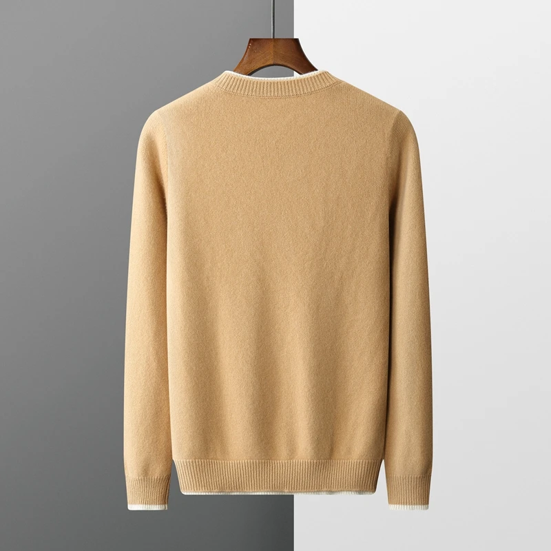 Новинка Осень-зима 100% шерстяной кашемировый свитер искусственные двойные пальто