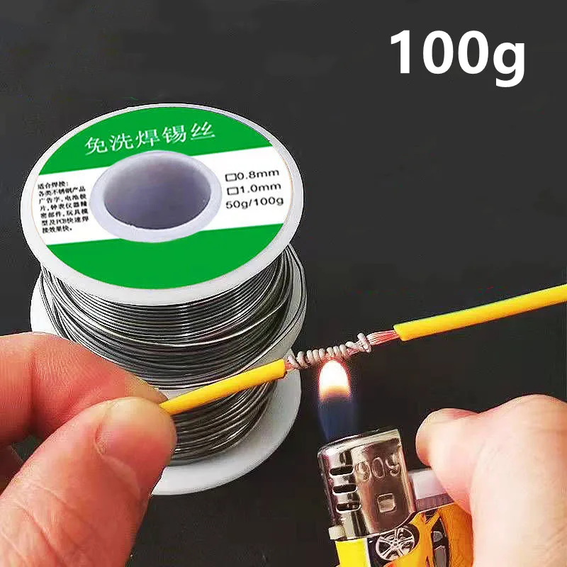 

New 100g Lighter Stainless Steel Solder Wire 0.8/1.0mm Rosin Core Solder Wire Battery Pole Piece Welding Universal Solder Wire