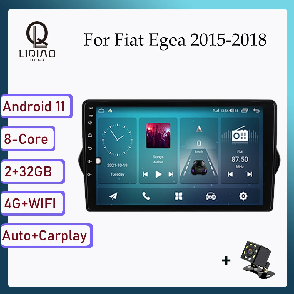 

Автомагнитола 2DIN Carplay для Fiat Egea 2015-2018, Android, автомобильный мультимедийный плеер, головное устройство, GPS, USB, SWC, FM, AM, BT
