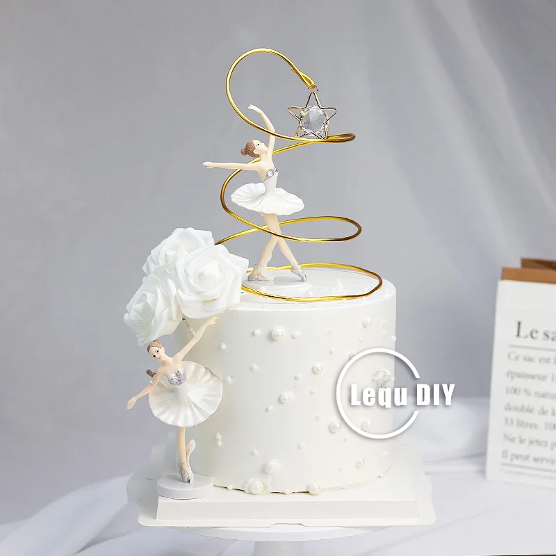 

Ballerina Girl Cake Decoration Plastic Sweet Girl Dessert Topper Baking Decor Tools Wedding Birthday Cake Accessories