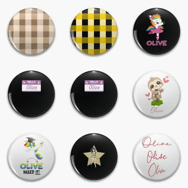 

Оливковая девушка с клетчатым принтом желтая Желтая Мягкая булавка на пуговицах настраиваемый женский воротник металлический креативный ...