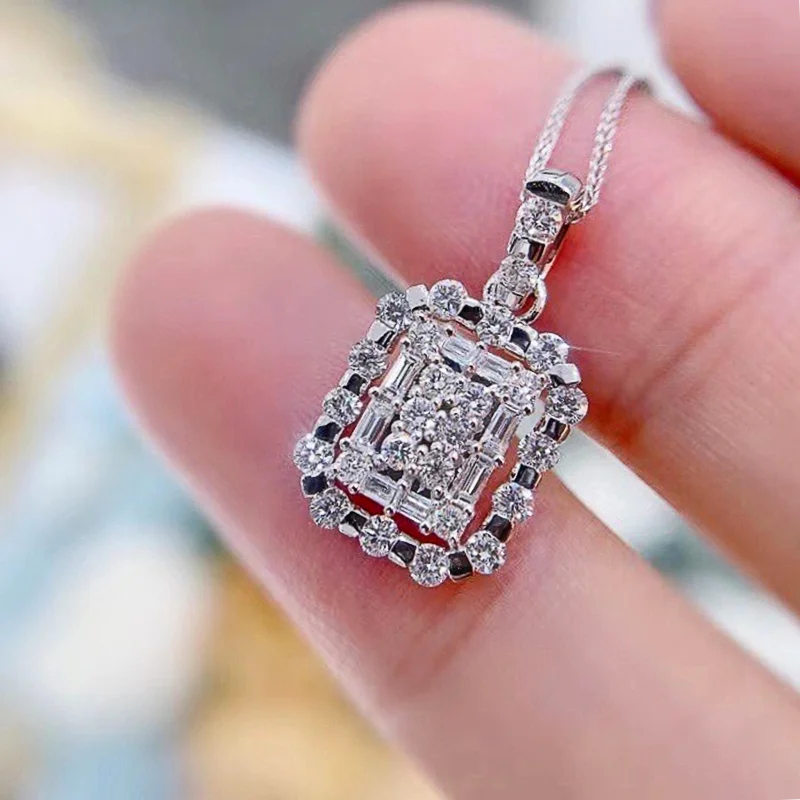 

CAOSHI Trendy Female Party Necklace with Fashionable Design Brilliant Zirconia Jewelry Pendant Accessories for Wedding Ceremony