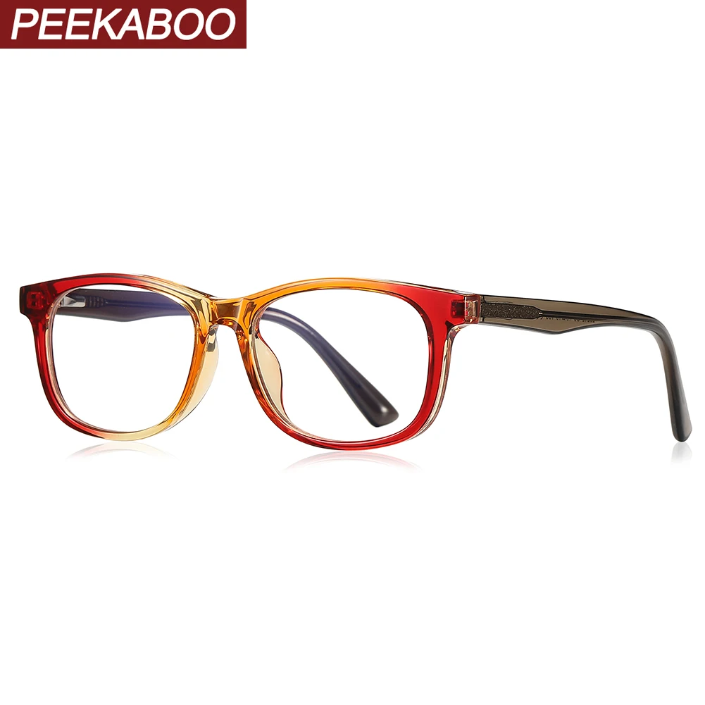 

Peekaboo clear lens girl tr90 glasses blue light blocking children square frame kids eyeglasses fashion acetate black purple boy