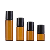 6pcs 1ml 2ml 3ml 5ml amber roll on bottles for essential oils roll on refillable perfume bottle deodorant containers