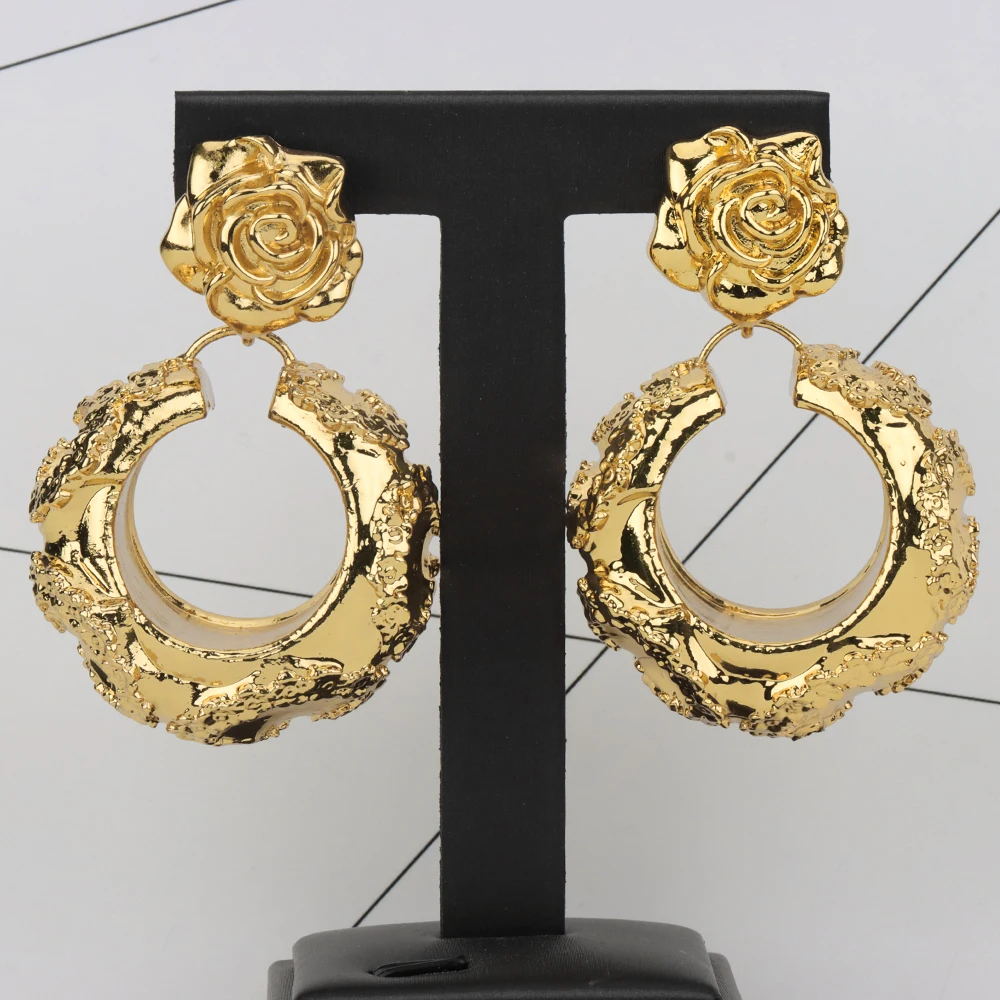 

Fashion Big Dangle Earrings Dubai Style New Classic Jewelry Luxury Party Wedding Daily Clip Earrings Jewelry Gift Trend 2022
