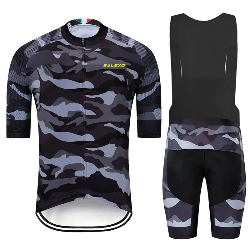 

Новинка 2022, камуфляжный комплект из Джерси для триатлона и велоспорта, Мужская одежда, дышащая рубашка с коротким рукавом, велосипедные шор...