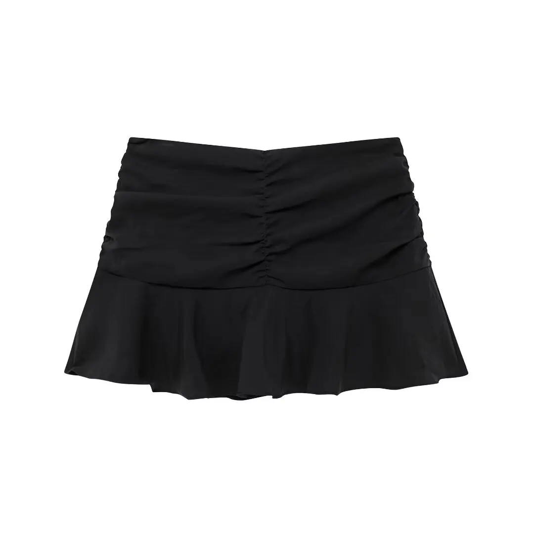 Женская юбка-шорты с высокой талией на молнии