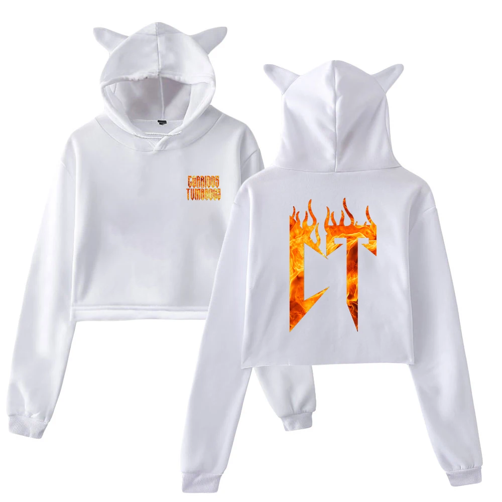 Толстовка Natanael Cano Corridos Tumbados пуловер с альбомом женский укороченный топ кошачьими