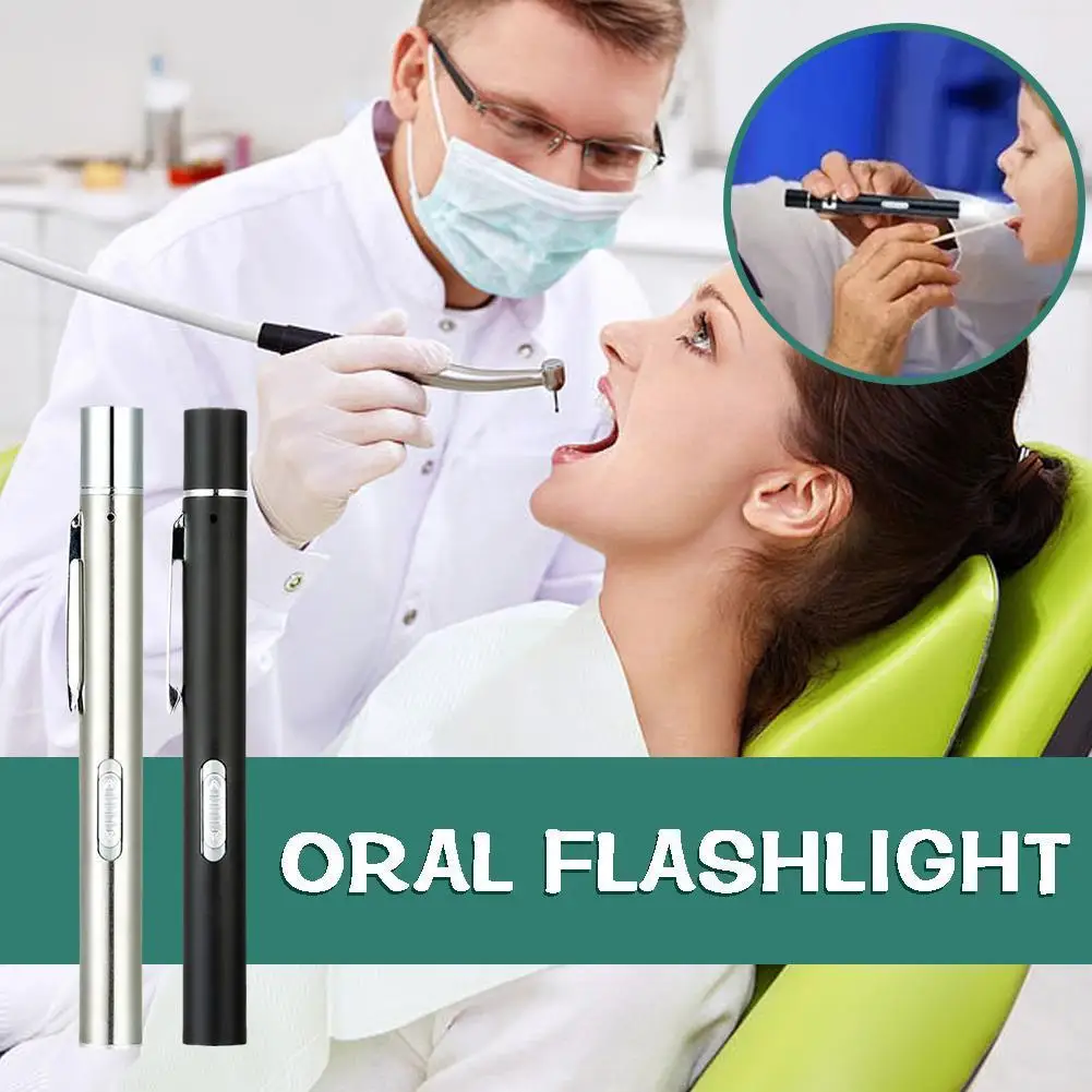 

USB Rechargeable Oral Flashlight Doctor Ophthalmology Otolaryngology Yellow White Double Smal Light For Emergency First Aid J3D9