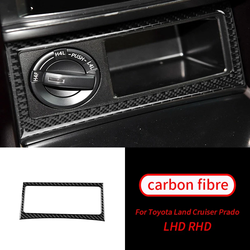 

For Toyota Land Cruiser Prado 2010-2018 1Pcs Real Carbon Fiber Driving Mode Switch Panel Trim Car Interior Accessories