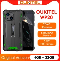 2022 Global Version Oukitel WP20 IP68 Rugged Smartphone 5.93" HD+ 4GB+32GB 6300mAh Android 12 Mobile Phone 20M 4G Cell phone
