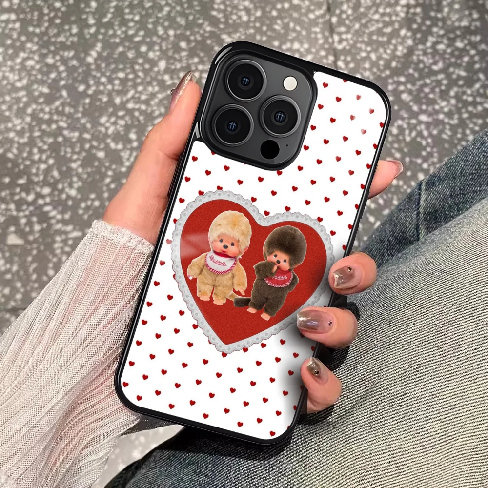 Милый мультяшный чехол для телефона M-Monchhichi iPhone 16 15 14 13 12 11 Pro Xs Max Mini Plus