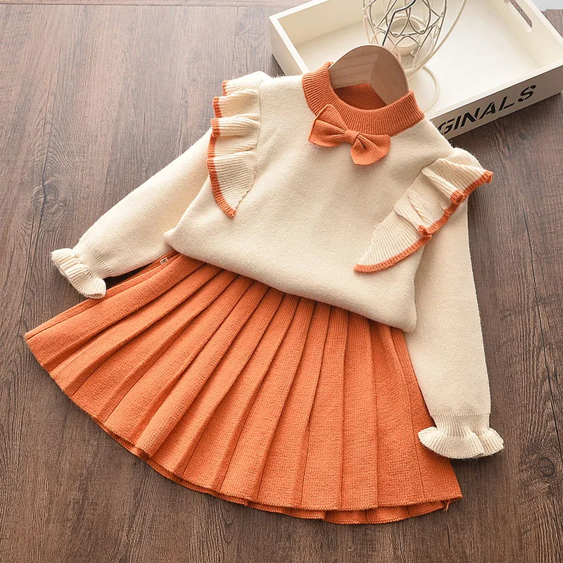 Girls Dress 2022 New Princess Dresses Autumn Winter Christmas Sweater and A-Line Dress for Girl Kid Dress Cute Children Clothing