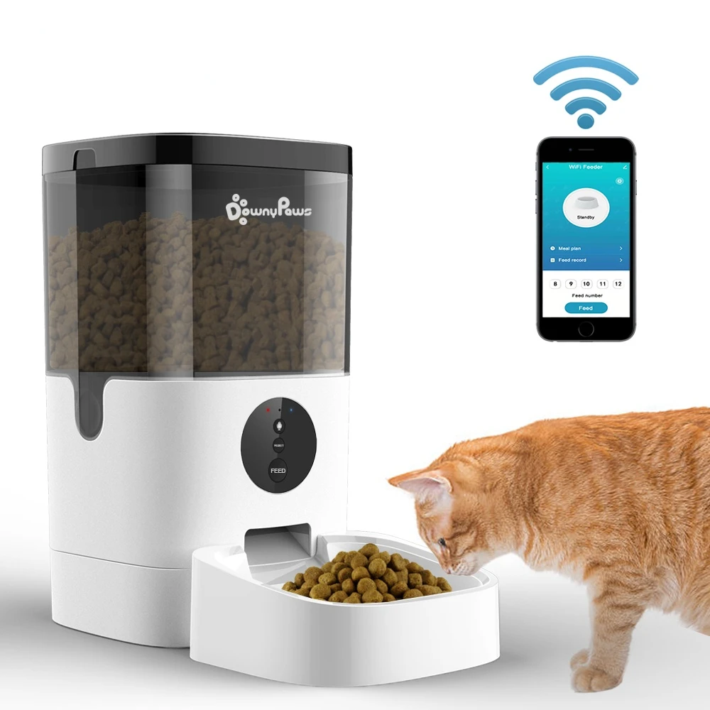 

4/6L Automatic Pet Feeder For Cats WiFi Smart Swirl Slow Dog Feeder With Voice Recorder Large Capacity Timing Cat Food Dispenser