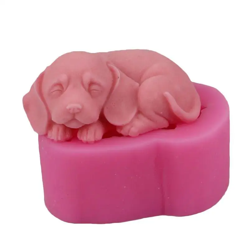 

Dog Candle Silicone Mold Cute Silicone 3D Dog Candy Moulds Fondant Silicone Molds Flexible For Baking Chocolate Fondant Jelly