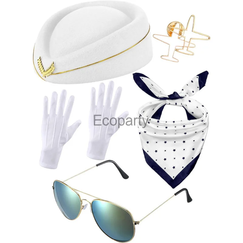 2024 женские аксессуары для костюма стюардессы Хэллоуина Женская летная