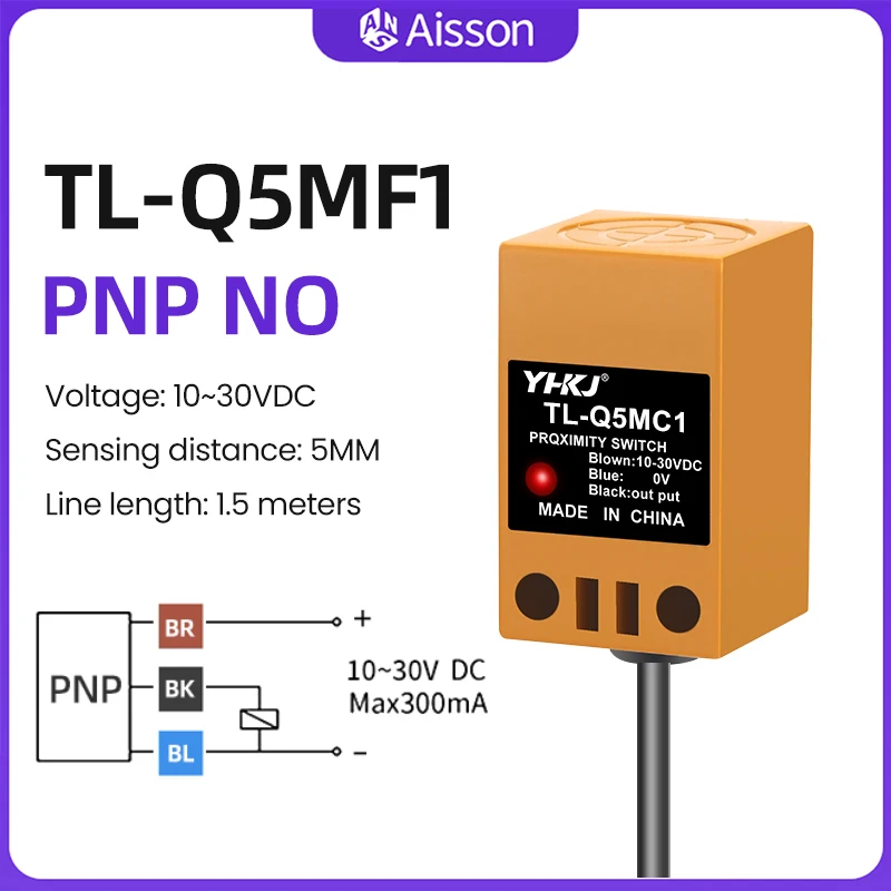 

TL-Q5MC1/Q5MF1 Квадратный металлический индуктивный датчик приближения 3-проводной NPN PNP Нормально открытый Нормально закрытый для промышленной автоматизации