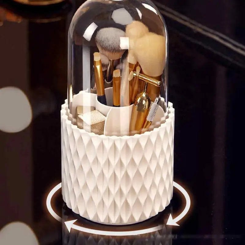

Makeup Brushes Container With Cover Cosmetics Brush Storage Organizer For Countertop Eyeliners Eyebrow Pencil Makeup Brushes