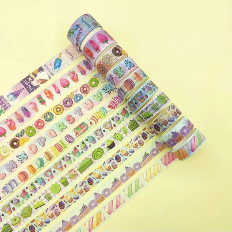 

60 шт./партия креативные пончики пирожные васи лента декоративная наклейка Скрапбукинг клейкая Маскировочная лента канцелярские принадлежности Школьные принадлежности