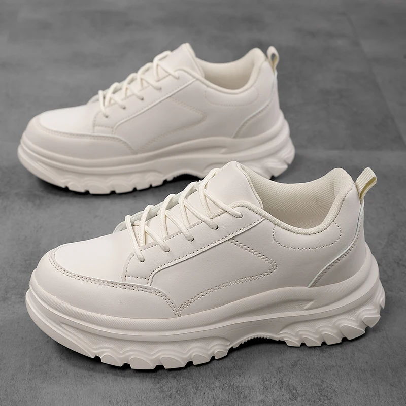 

Female Vulcanized Shoe Brand Spring 4MC Thick Soled Sneakers Lace-up Light Casual Running Shoe Women Comfortable Fashion Sneaker