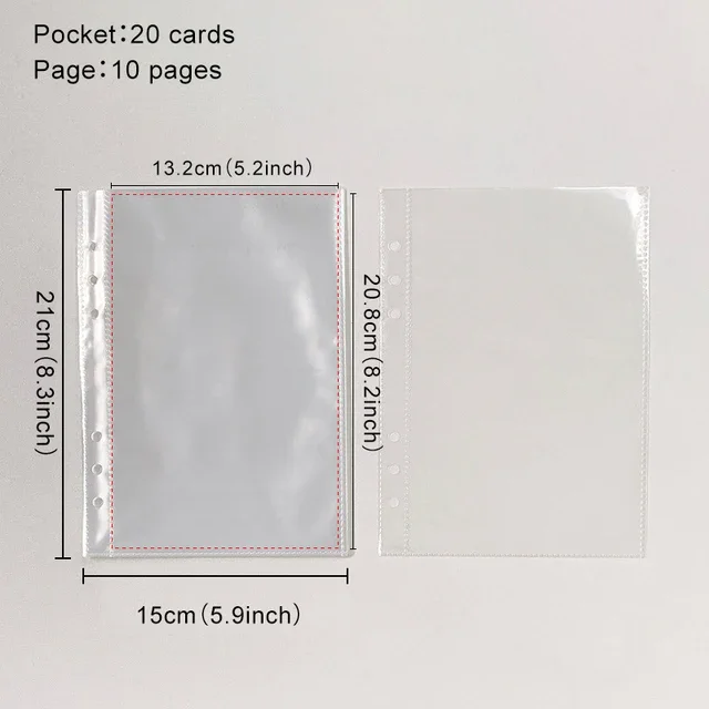 Прозрачные вкладыши для фотоальбома A5 1/2/4 кармана