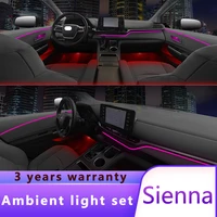 auto decorative ambient light for toyota sienna 2021 2022 botton control led atmosphere lamp door illuminated lamp strip foot