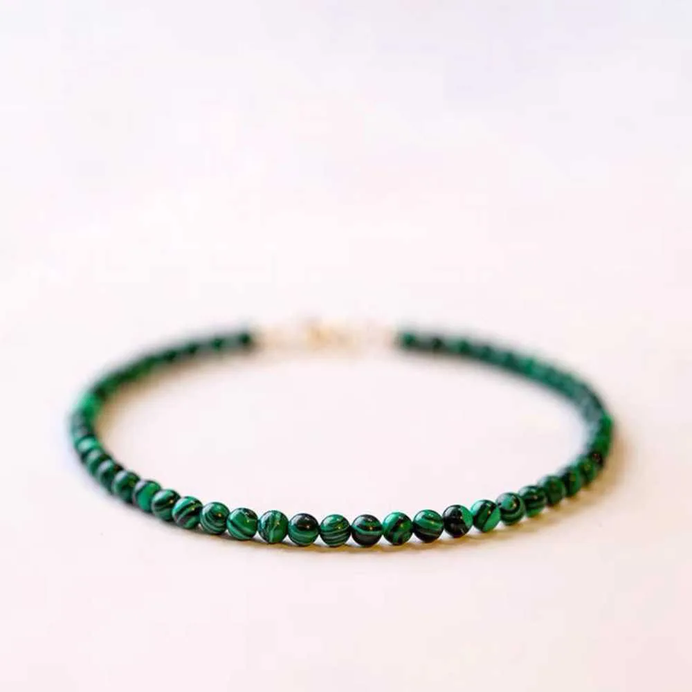 

Handmade 4MM Lucky Malachite Beads Cuff Bracelet Bless Diy Beaded Energy Blessing Buddhism Emotional Mental Thanksgiving Day