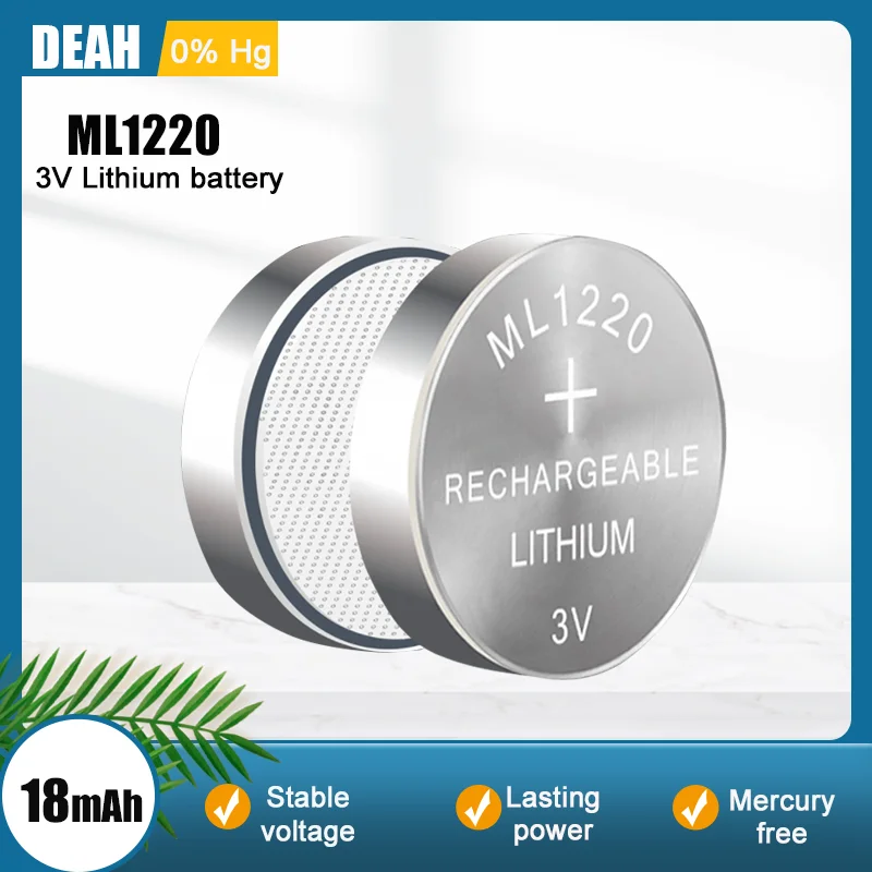 2-10PCS ML1220 ML 1220 3V Rechargeable Lithium Battery CMOS RTC BIOS Back Up Cell For Motherboard Replaces CR1220 Button Cells - купить по