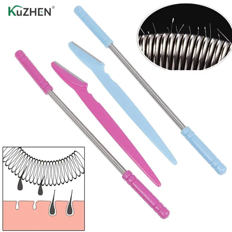 

Facial Hair Remover Razor Face Epilator Depilatory Spring Face Threading Tool Eyebrow Cutting Makeup Knife Makeup Tool