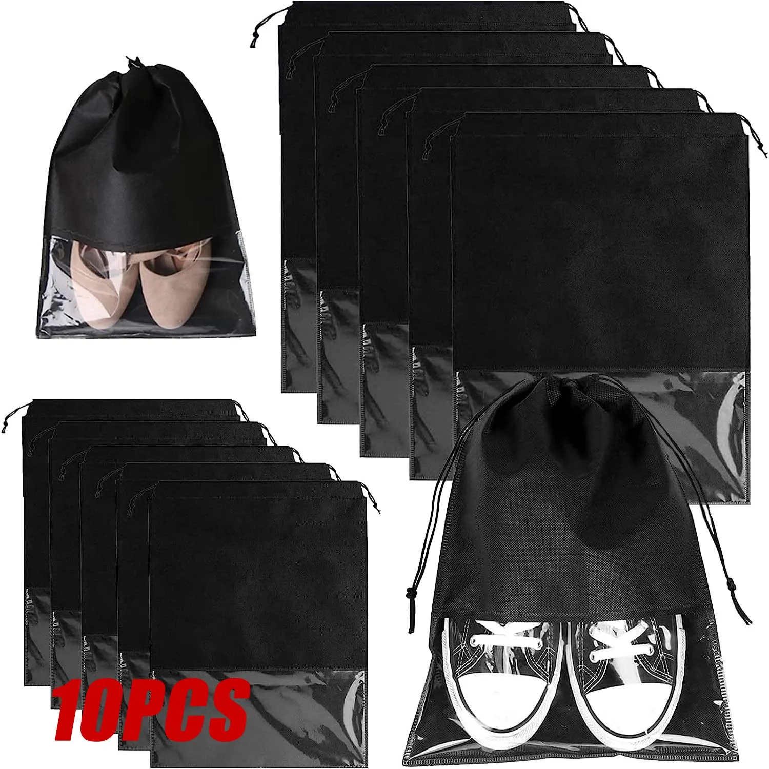 

5/10pcs Portable Shoes Storage Bag Travel Waterproof Drawstring Pocket Shoe Storage Bag Closet Organizer Clothing Classified Bag