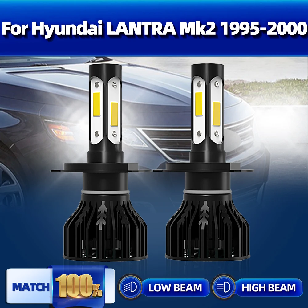 

H4 Turbo светодиодный лампы для фар 120 Вт 20000LM Автомобильные фары 6000 К автомобильные лампы для Hyundai LANTRA Mk2 1995 1996 1997 1998 1999 2000