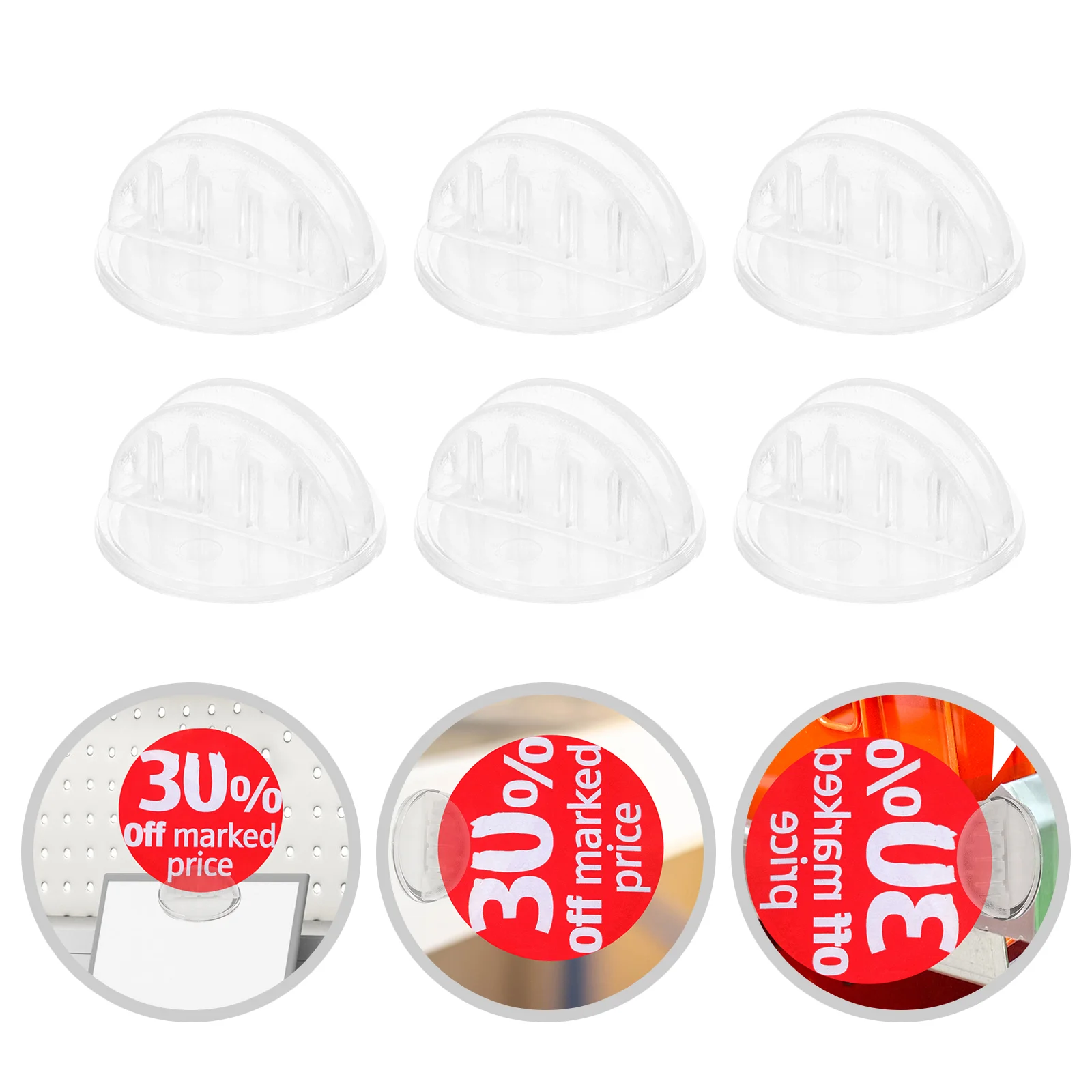 

100pcs Commodity Price Tag Shelf Clips Adhesive Memo Clip Holders Price Tag Plastic Clips for Supermarket